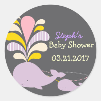 Whale baby shower sticker