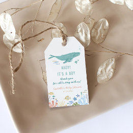Whale Baby Shower Thank You Gift Tags