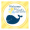Whale Baby Shower Welcome Navy Blue and Yellow