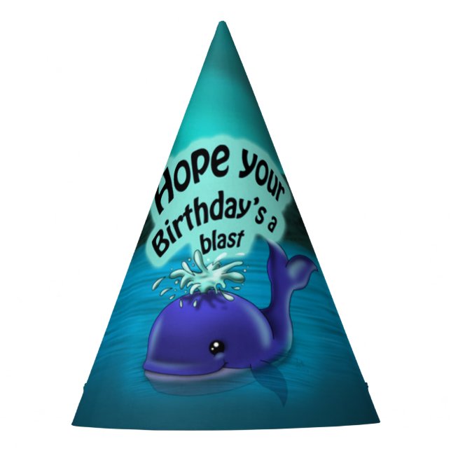 Whale Birthday Party Hat (Front)