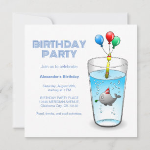 Whale Birthday Party Invitation