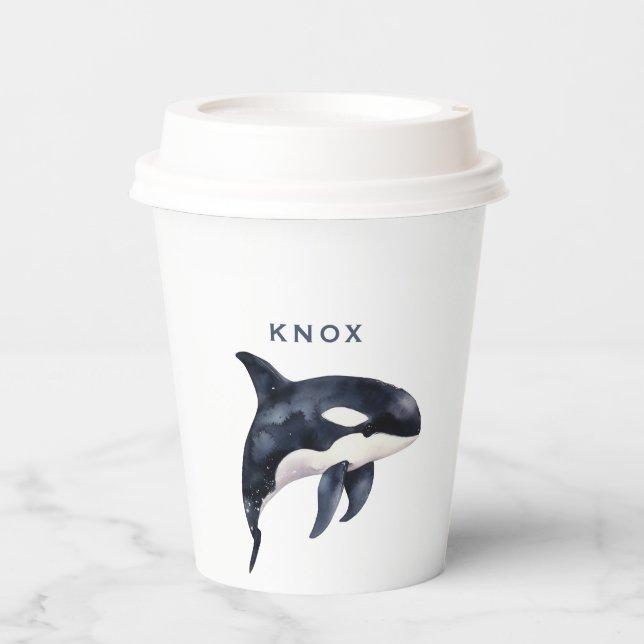 Whale Birthday Party Paper Cups (Front)