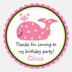 Whale BIrthday Stickers