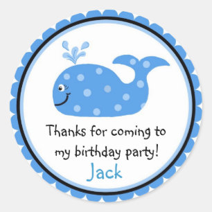 Whale BIrthday Stickers