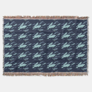 Whale Blanket Beluga Whale Art Throw Blankets