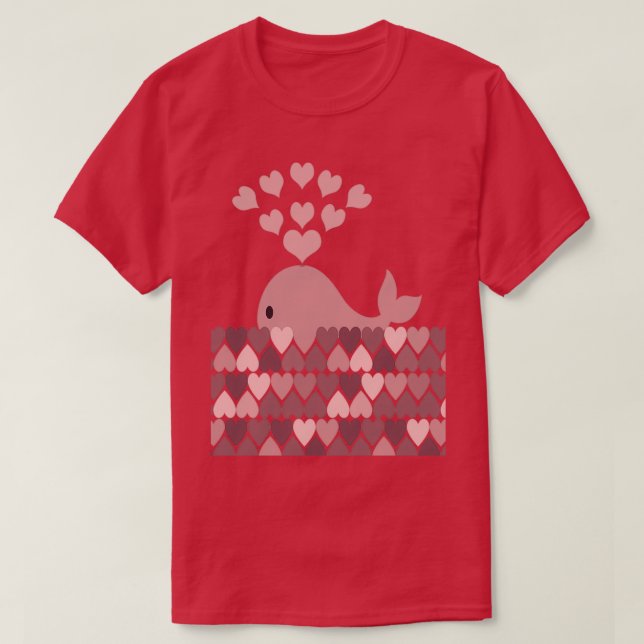 Whale Blowhole Hearts T-Shirt (Design Front)