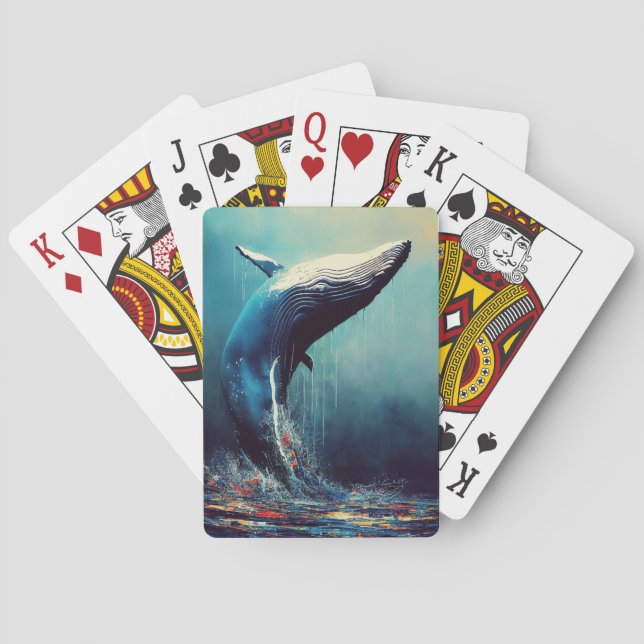 Whale Blue whale Animal Discovery Adventure Nature Playing Cards (Back)