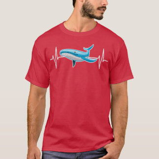 Whale Blue Whale Heartbeat Line Sea Animals Gift T-Shirt