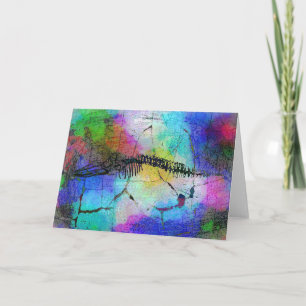Whale Bones in Psychedel Greeting Card (blank)