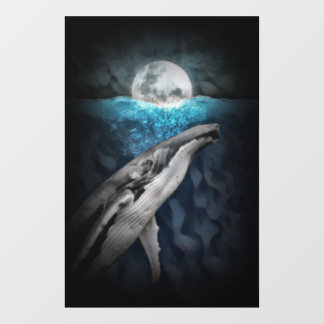 Whale By Moonlight Window Cling