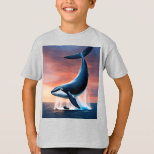 Whale Carrying a Whale Ocean Giants in a Surreal T-Shirt