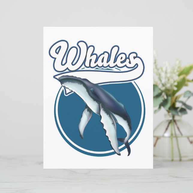 Whale cartoon logo (Standing Front)