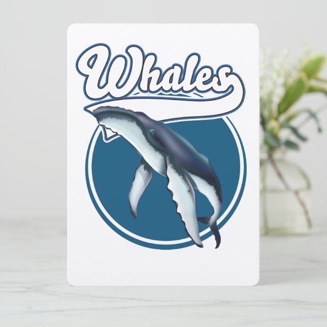 Whale cartoon logo (Standing Front)