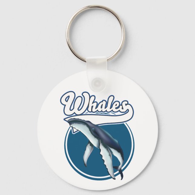 Whale cartoon logo key ring (Front)