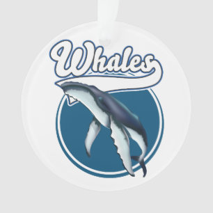 Whale cartoon logo ornament