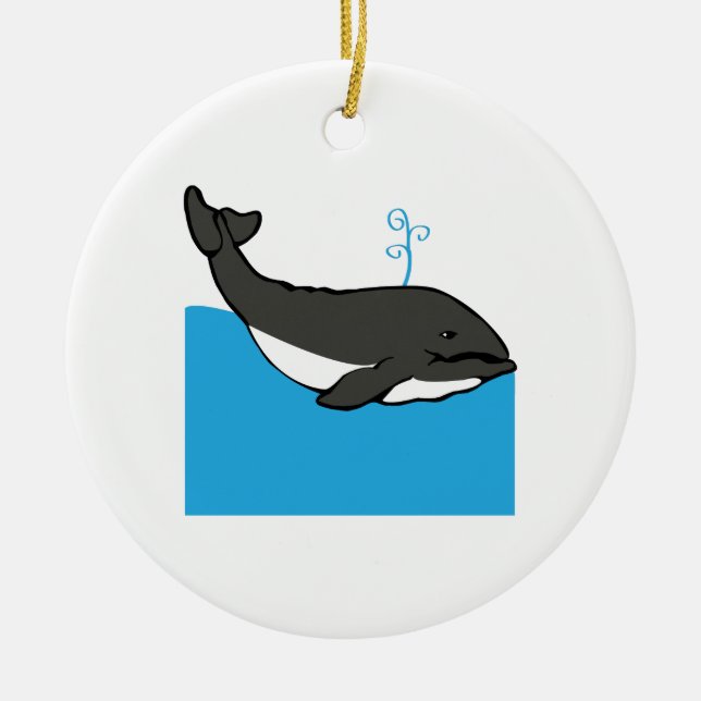 Whale Ceramic Tree Decoration (Front)