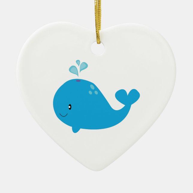 Whale Ceramic Tree Decoration (Front)