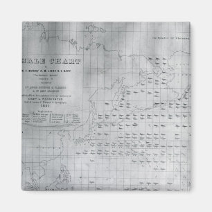 Whale Chart of the North Pacific, 1851 Magnet