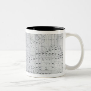 Whale Chart of the North Pacific, 1851 Two-Tone Coffee Mug