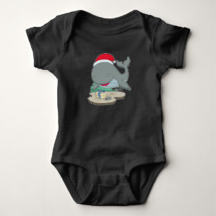 Whale Christmas Package Baby Bodysuit