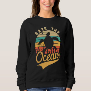 Whale Conservation  Save The Ocean Retro Sweatshirt