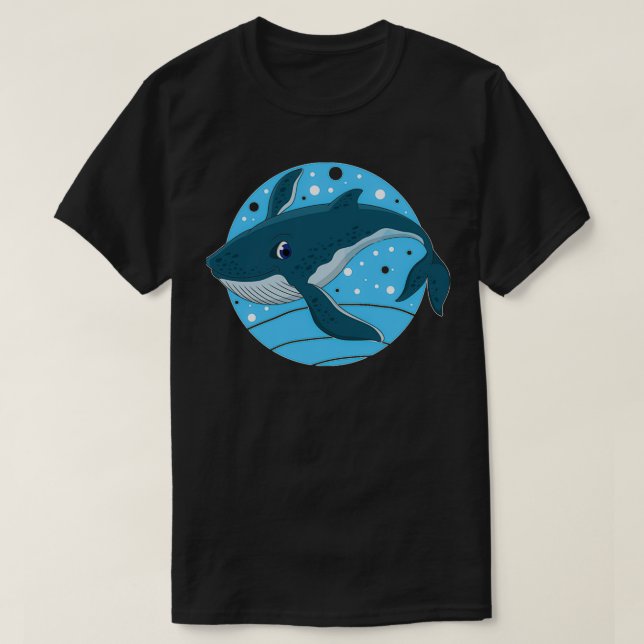 WHALE CUTE WHALE CUTE BLUE WHALE BLUE WHALE SHARKS T-Shirt (Design Front)