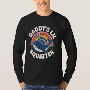 Whale Daddy's Lil Squirter Cute Rainbow Whale T-Shirt