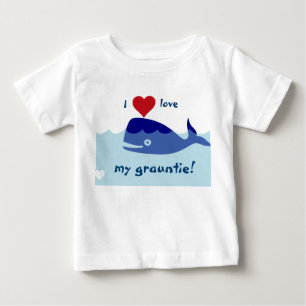 Whale design with I love my grauntie! Baby T-Shirt