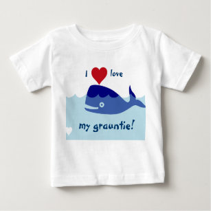 Whale design with I love my grauntie! Baby T-Shirt