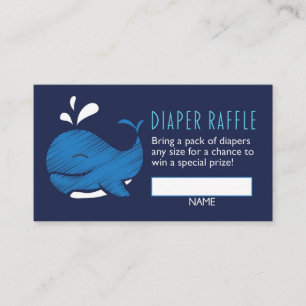 Whale Diaper Raffle Ticket (boy) Enclosure Card