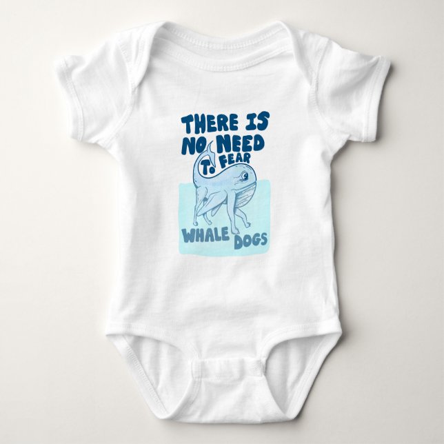 Whale Dog funny creature Baby Bodysuit (Front)
