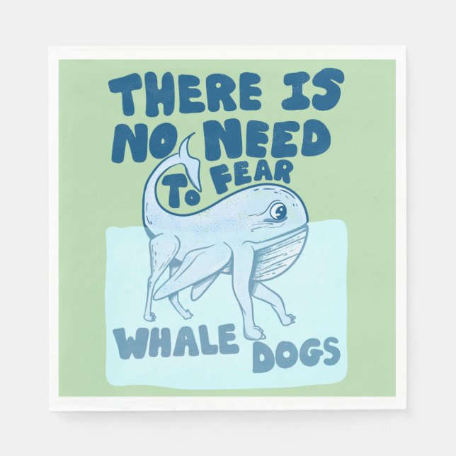 Whale Dog funny creature Napkin (Front)
