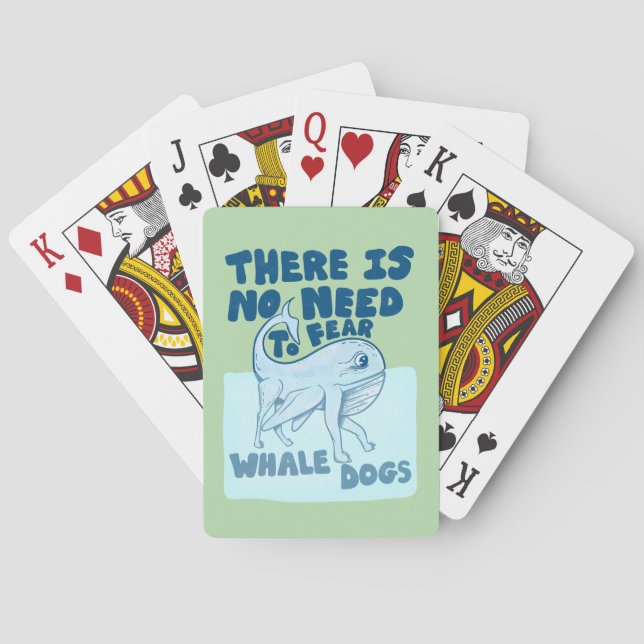 Whale Dog funny creature Playing Cards (Back)