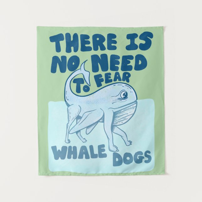 Whale Dog funny creature Tapestry (Front)