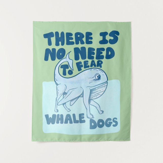 Whale Dog funny creature Tapestry (Front)