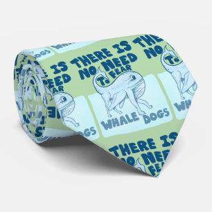 Whale Dog funny creature Tie