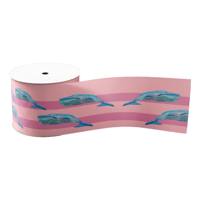 Whale Dolphins Sea animals Fish  Ribbon Grosgrain Ribbon (Spool)