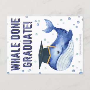 WHALE DONE GRADUATE! ANNOUNCEMENT POSTCARD