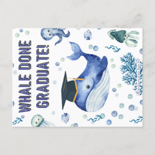 WHALE DONE GRADUATE! ANNOUNCEMENT POSTCARD