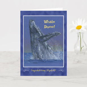 "Whale Done" Personalised Graduation Greeting Card