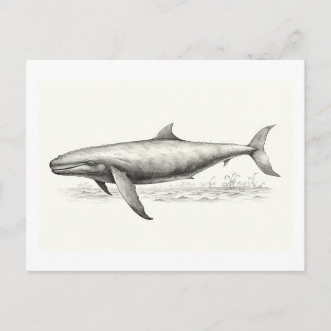 Whale drawing   postcard (Front)