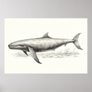 Whale drawing   poster