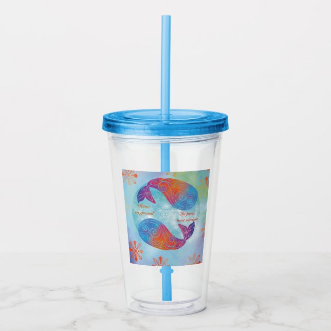 Whale dream acrylic tumbler (Front)