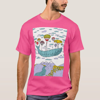 Whale Dream Blue Baseball Sleeve T-Shirt