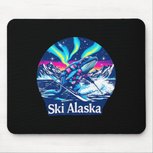 Whale Enjoying Skiing In Alaska Adventure Mouse Mat