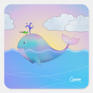 Whale - Envelope Stickers