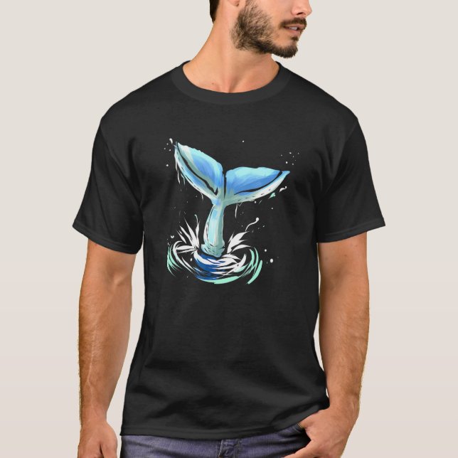 Whale Fin Fish For Whale Animal Ocean T-Shirt (Front)