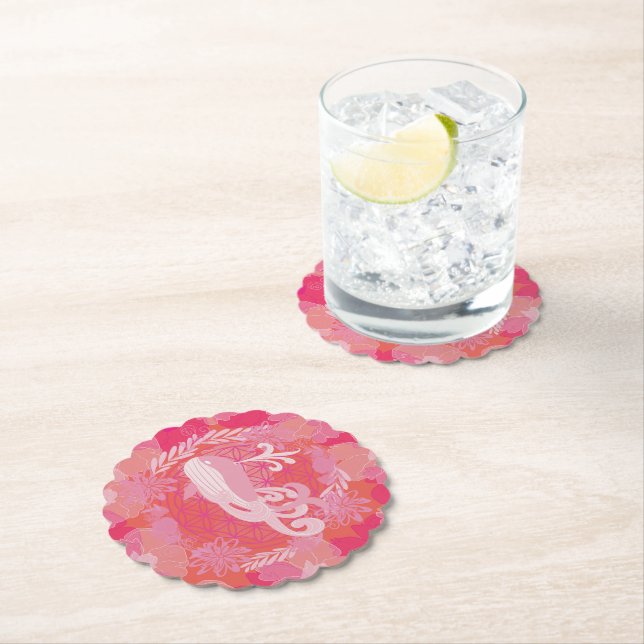 Whale flower of life paper coaster (Insitu)