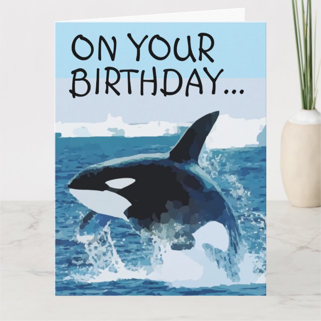 WHALE FUNNY BIRTHDAY GIANT Greeting Card (Front)