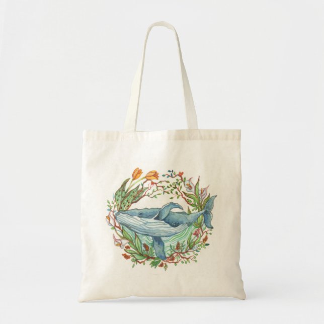Whale Garden Tote Bag (Front)